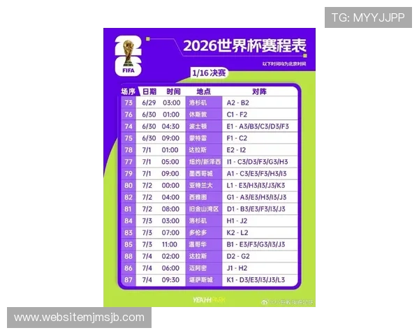 2026美加墨世界杯赛程表完整版，比赛时间、场馆信息及观赛指南